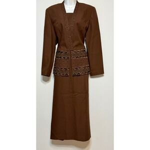Talley Taylor Vintage Embellished Skirt Suit Womens Sz 10 Regal Timeless Classic